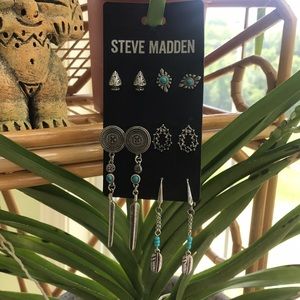 Collection of turquoise Steve Madden earrings